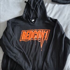 Redcon1 Black Hoodie with Orange Logo